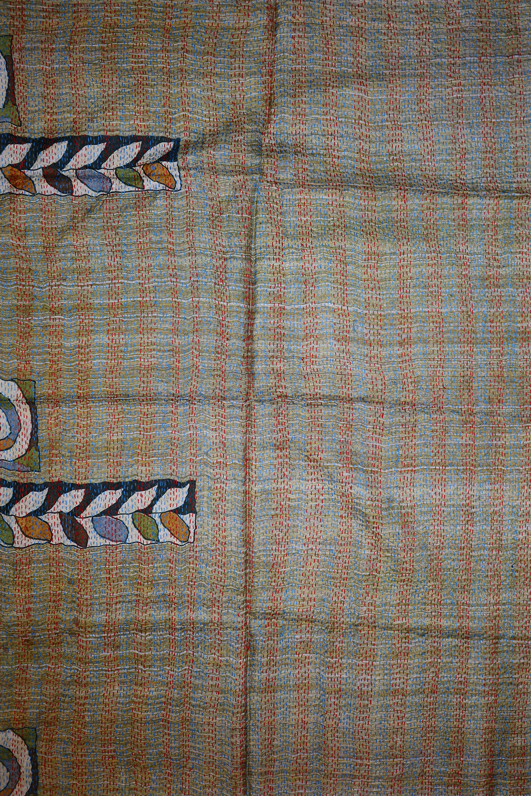 Sari kantha silk scarf 85*190 cm