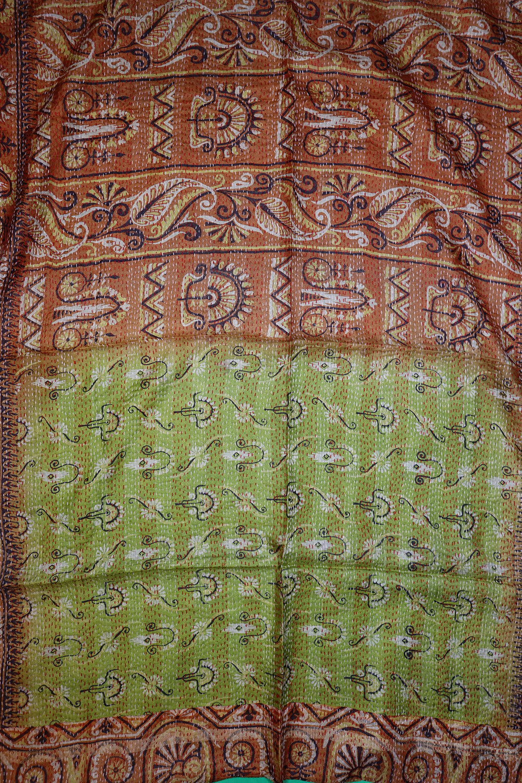 Sari kantha silk scarf 85*190 cm