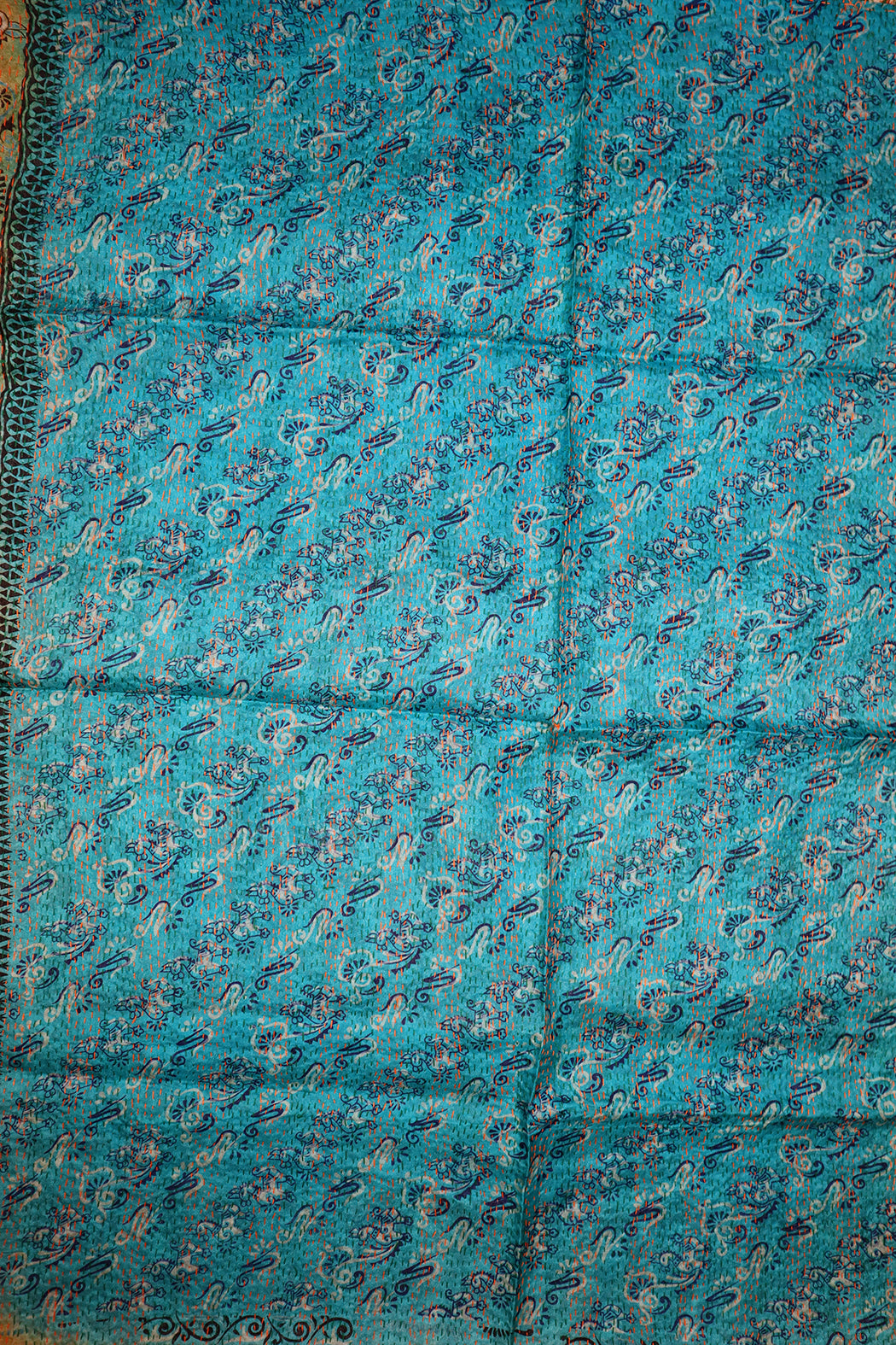 Sari kantha silk scarf 85*190 cm