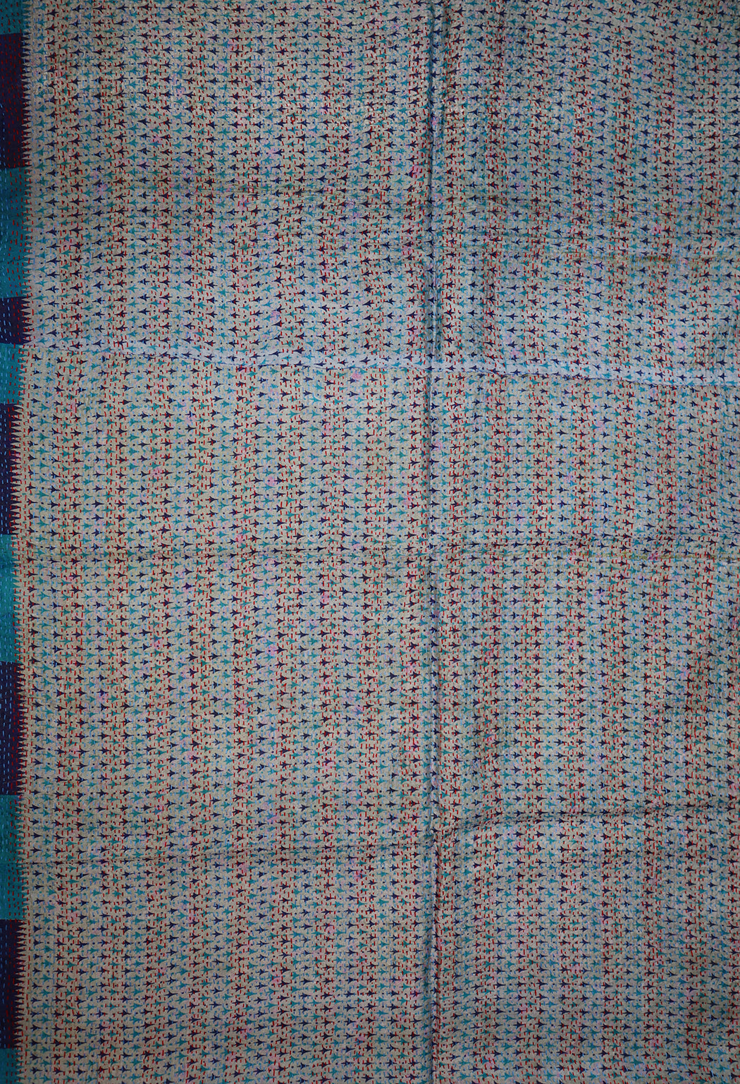 Sari kantha silk scarf 85*190 cm