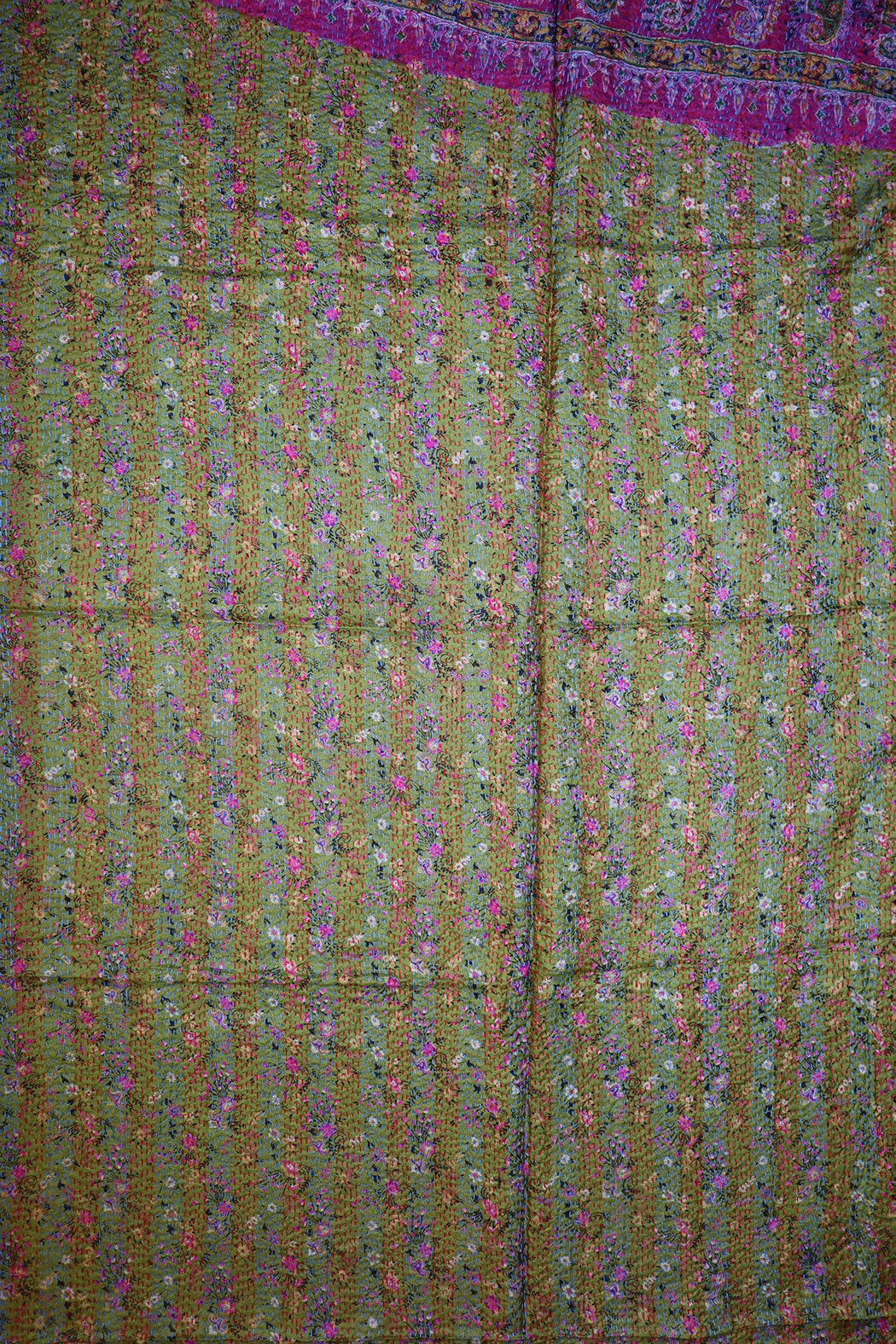 Sari kantha silk scarf 85*190 cm