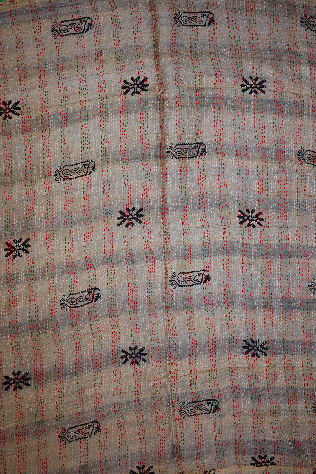 Sari kantha silk scarf 85*190 cm