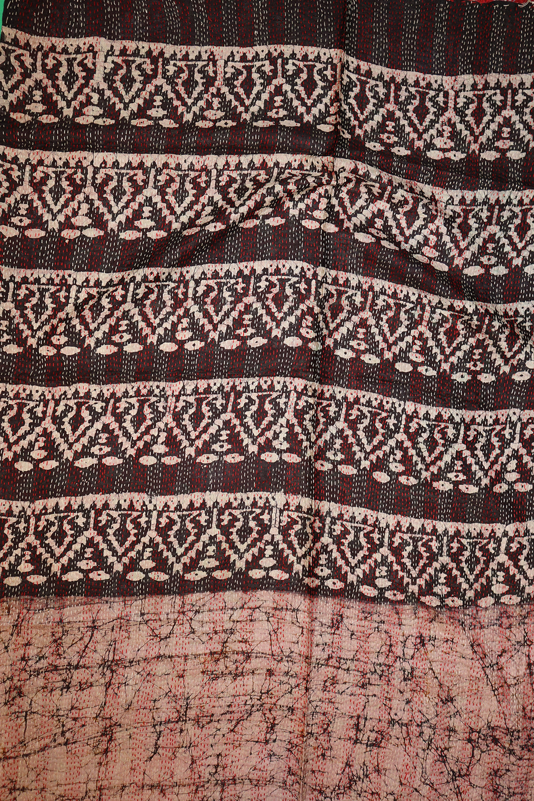 Sari kantha silk scarf 85*190 cm