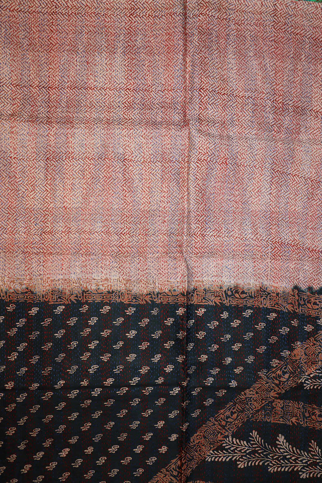 Sari kantha silk scarf 85*190 cm
