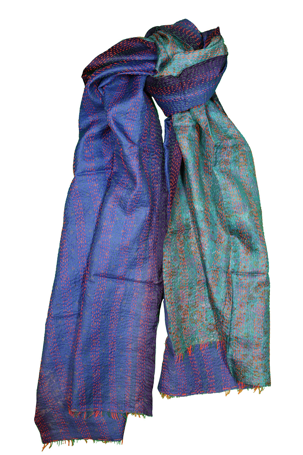 Sari kantha silk scarf 85*190 cm