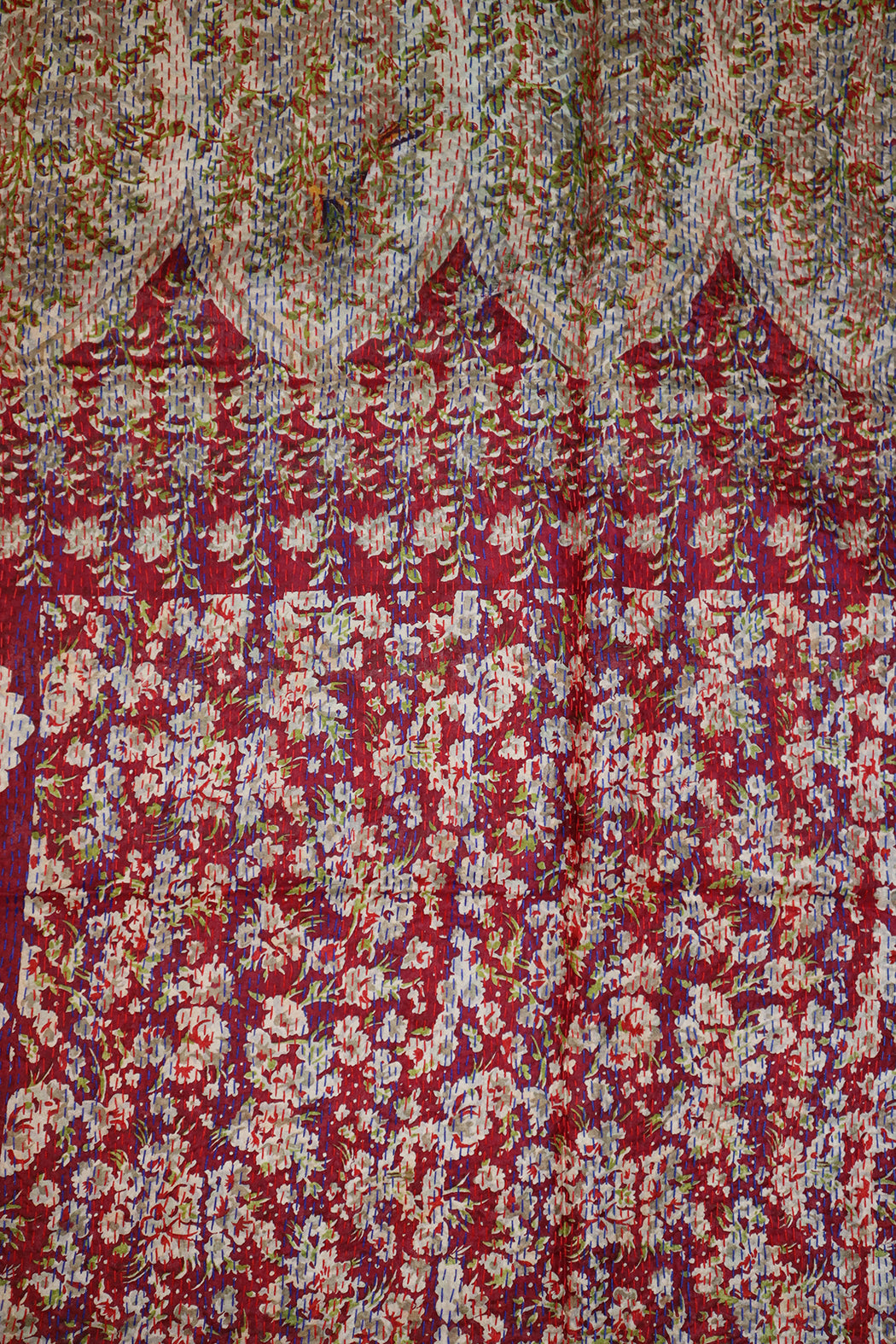 Sari-Kantha-Seidenschal 85*190 cm