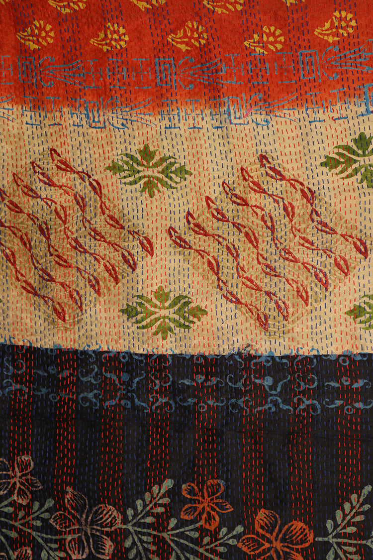 Sari kantha silk scarf 40*190 cm
