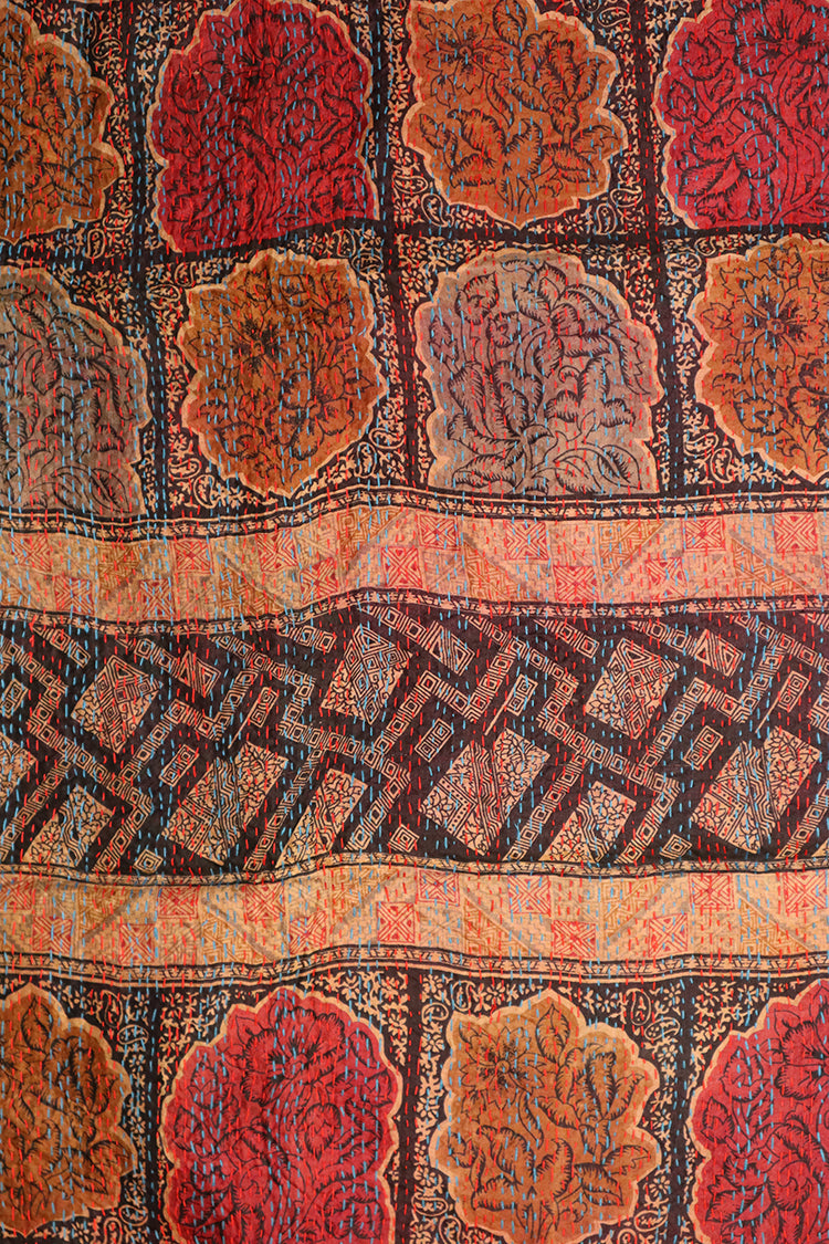 Sari kantha silke tørklæde 40*190 cm