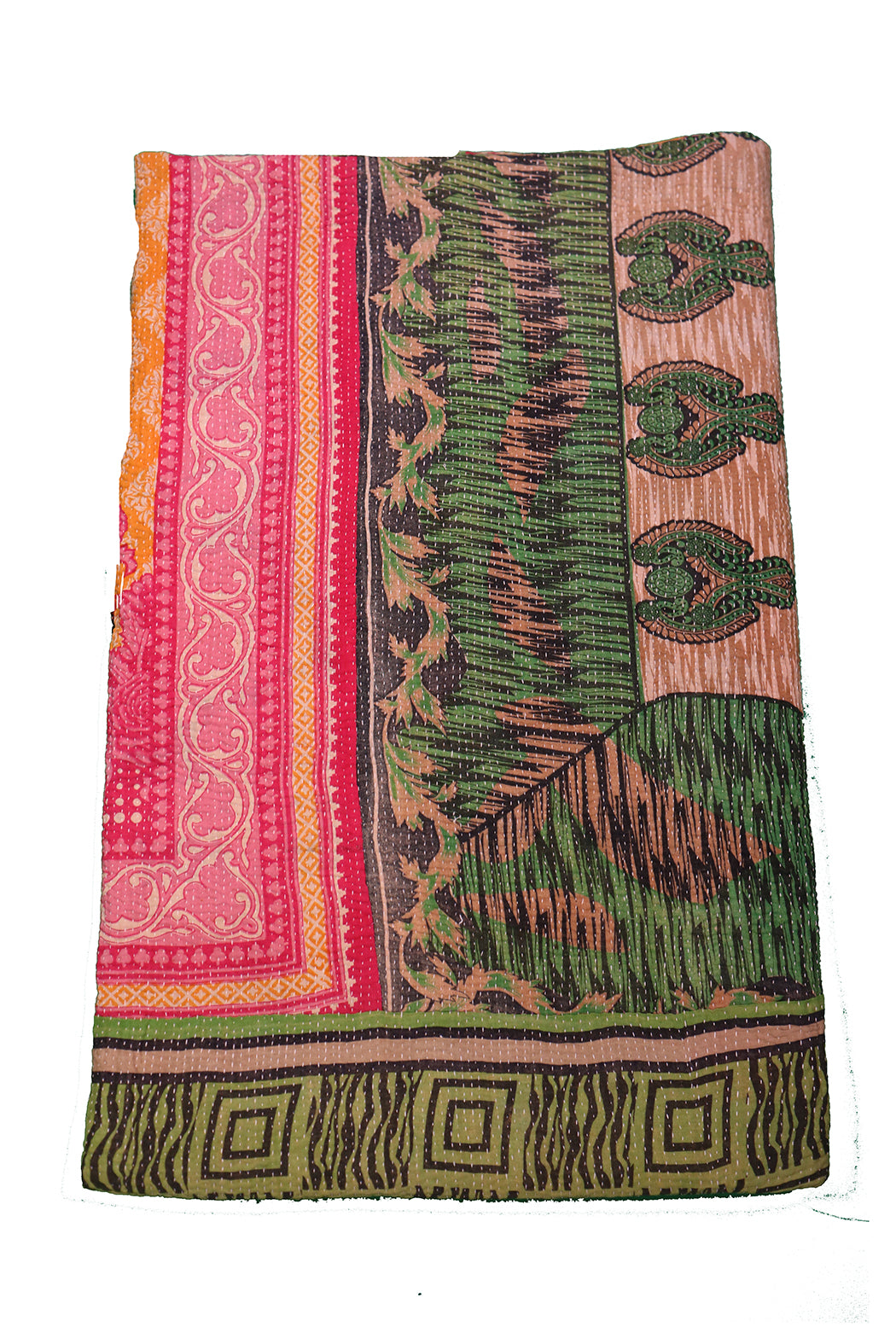 Kantha vintage tæppe – Håndsyet Recycled Bomuld | ca 210*140 cm |  MASALA