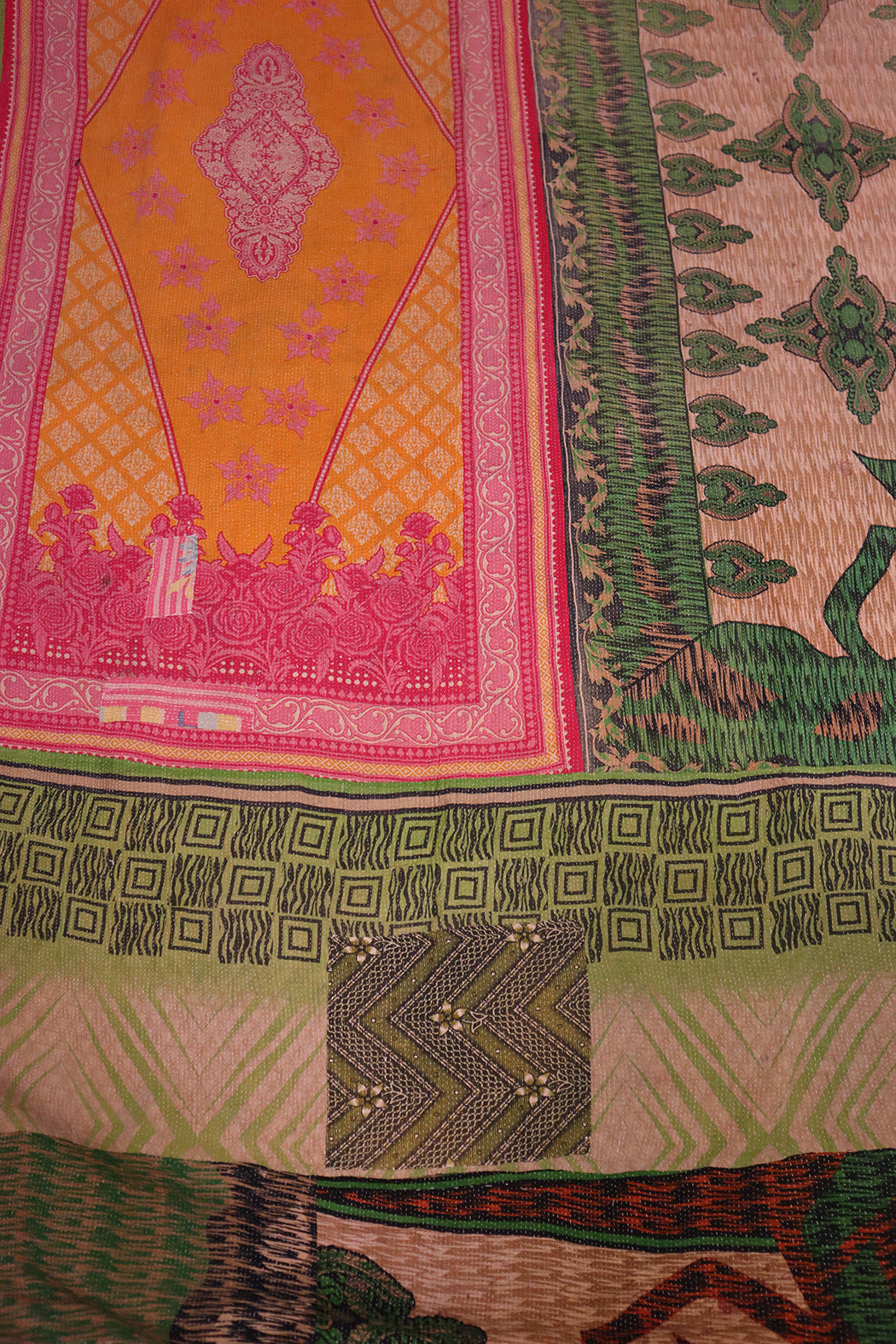 Kantha vintage tæppe – Håndsyet Recycled Bomuld | ca 210*140 cm |  MASALA