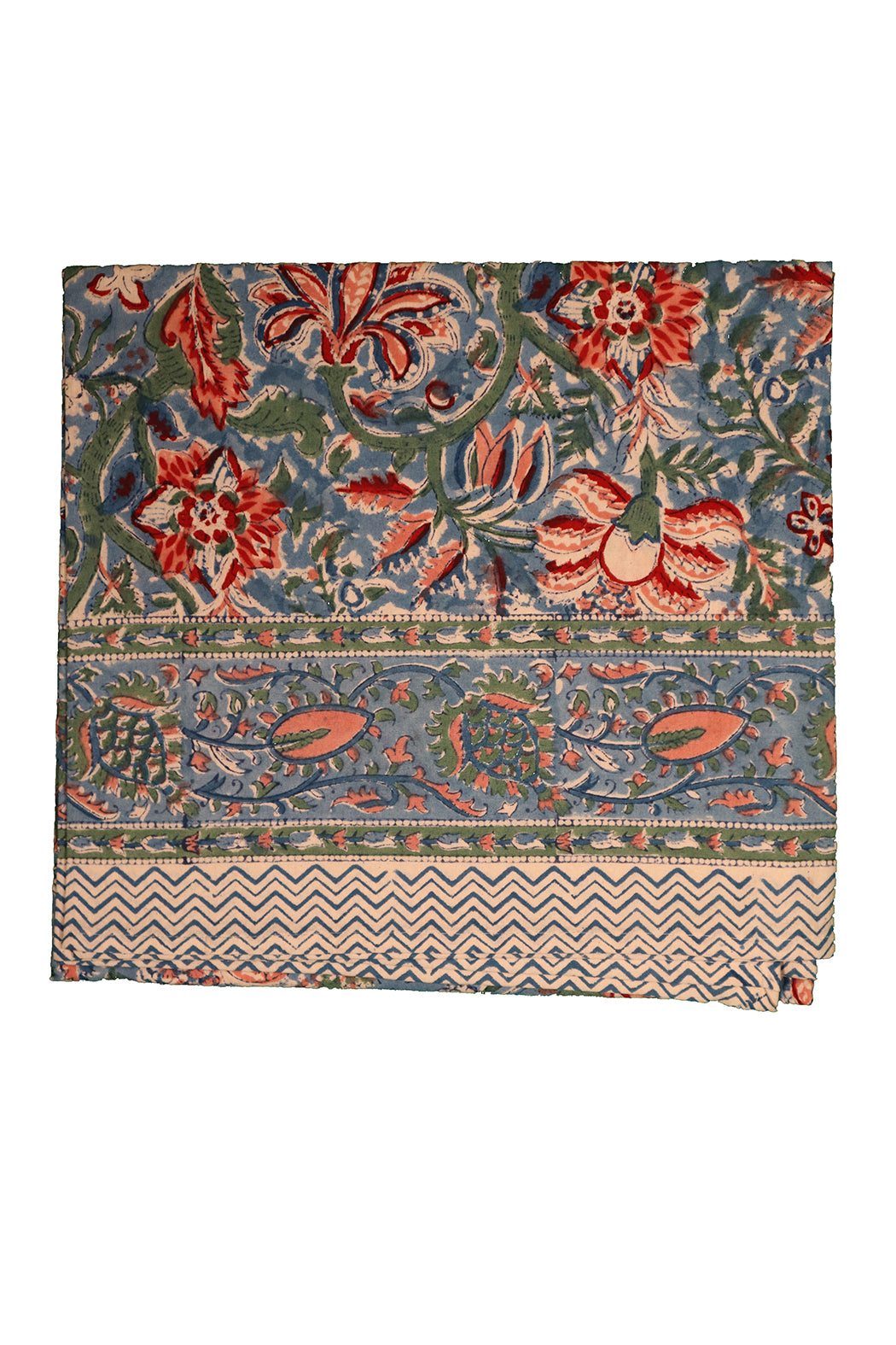 Tischdecke mit Blockdruck, 150 x 150 cm, Baumwolle