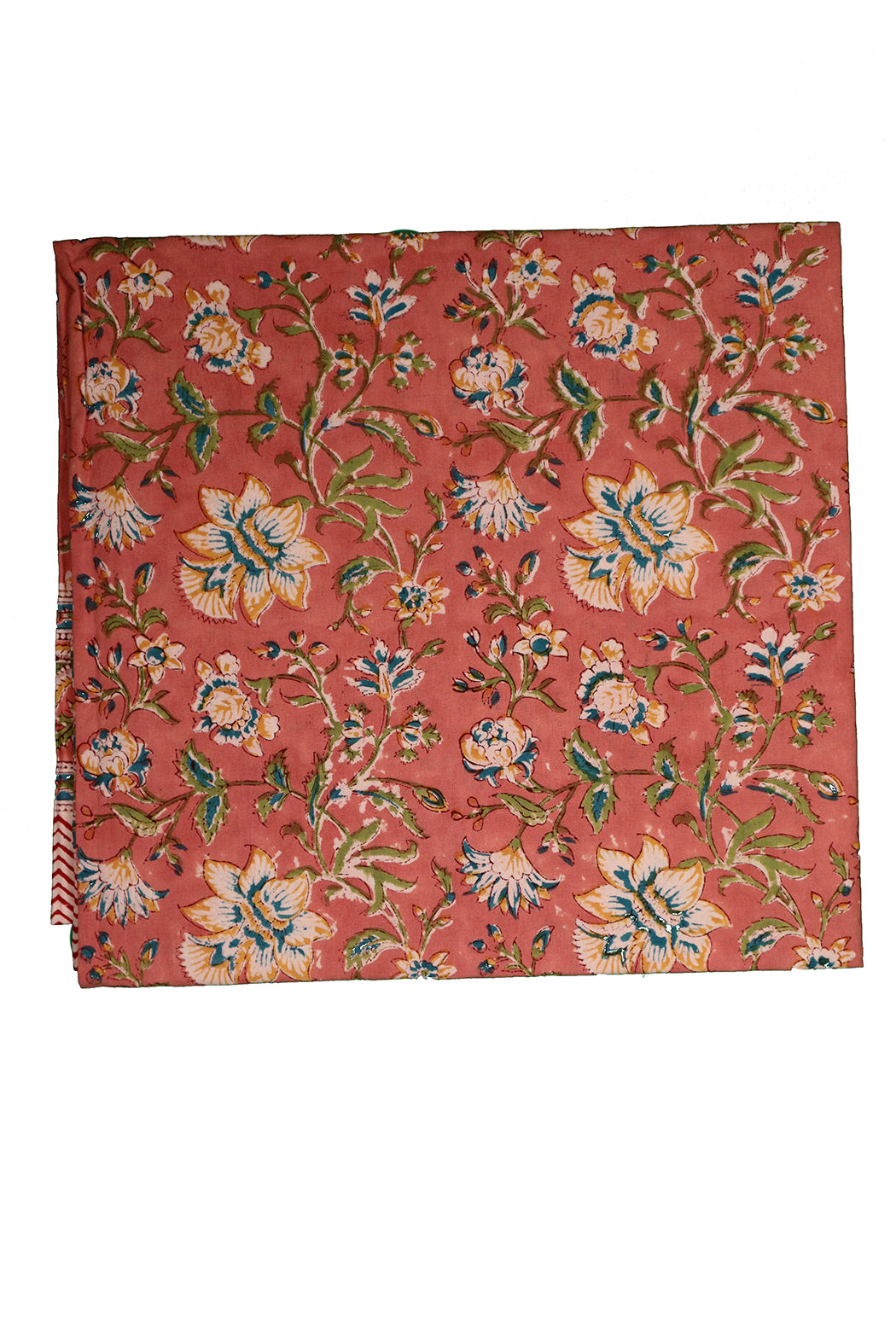 Tischdecke mit Blockdruck, 150 x 150 cm, Baumwolle