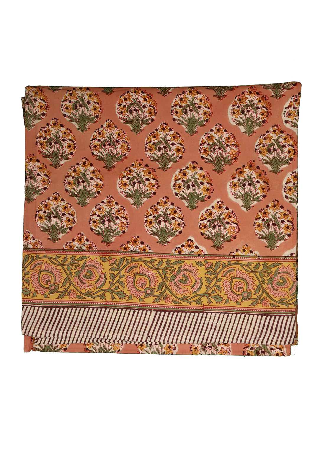 Tischdecke mit Blockdruck, 170 x 350 cm, Baumwolle