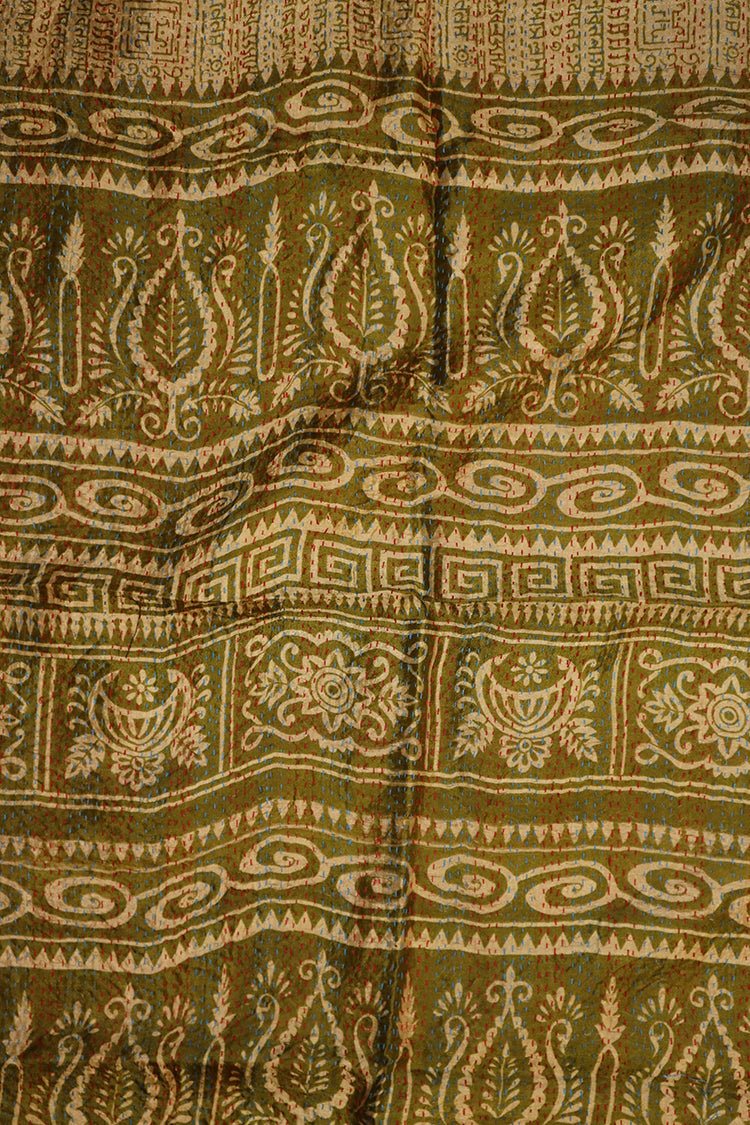 Sari kantha silke tørklæde 85*190 cm