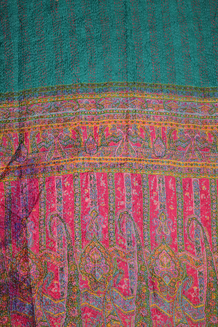 Sari kantha silke tørklæde 85*190 cm