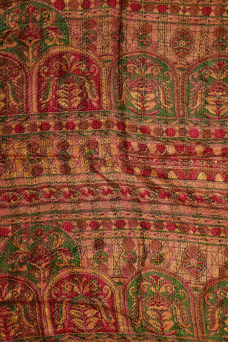 Sari kantha silke tørklæde 85*190 cm