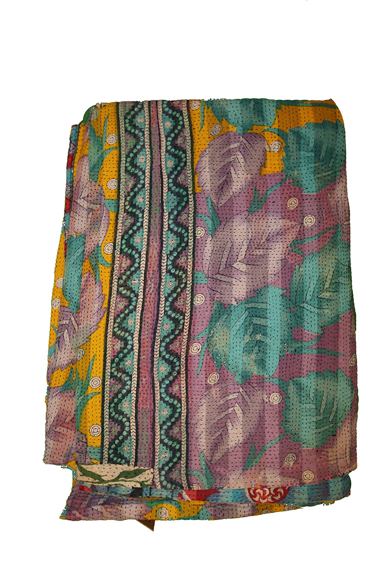 Kantha vintage tæppe ca 140x210 cm, bomuld