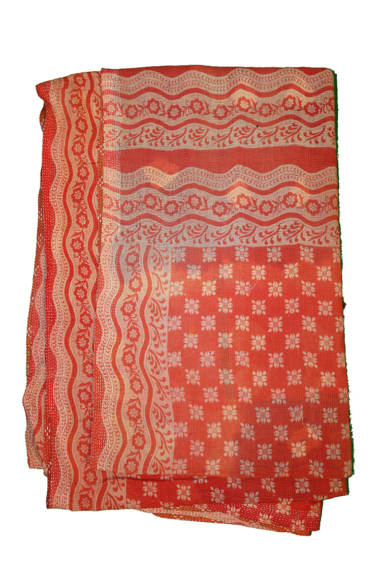 Kantha vintage tæppe ca 140x210 cm, bomuld