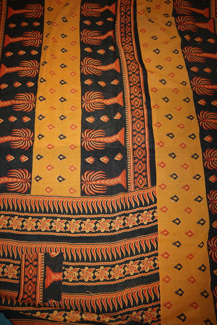 Kantha vintage tæppe ca 140x210 cm, bomuld