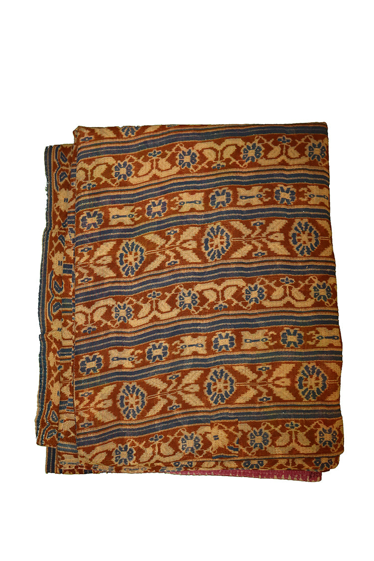 Kantha vintage tæppe ca 140x210 cm, bomuld