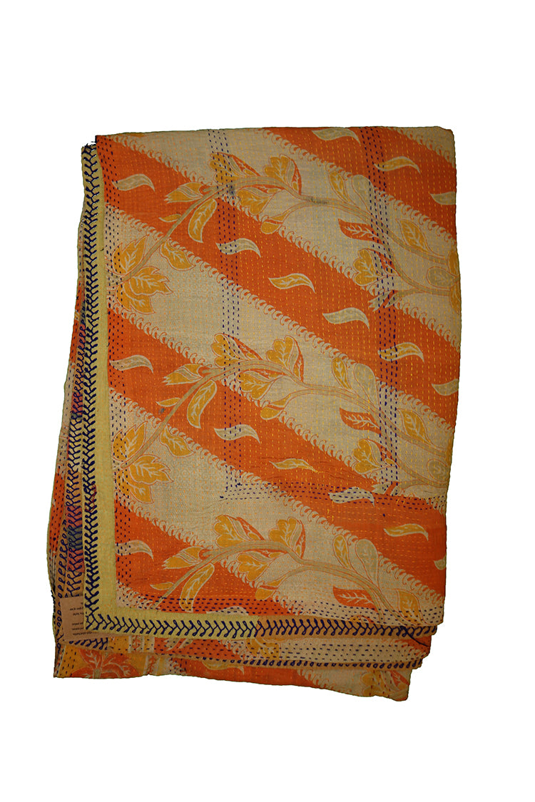 Kantha vintage tæppe ca 140x210 cm, bomuld