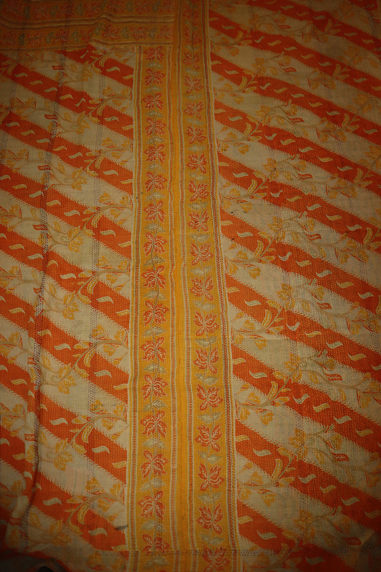 Kantha vintage tæppe ca 140x210 cm, bomuld