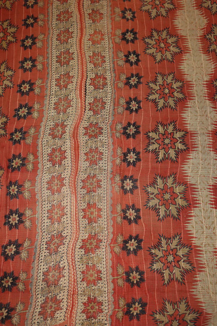 Kantha Vintage Teppich ca. 140x210 cm, Baumwolle