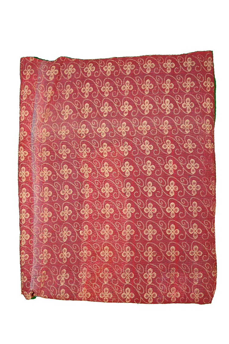 Kantha vintage tæppe ca 140x210 cm, bomuld