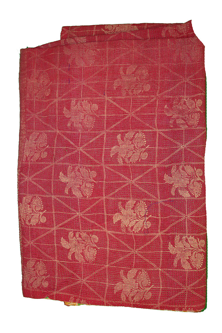 Kantha vintage tæppe ca 140x210 cm, bomuld