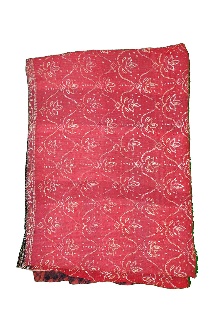 Kantha vintage tæppe ca 140x210 cm, bomuld