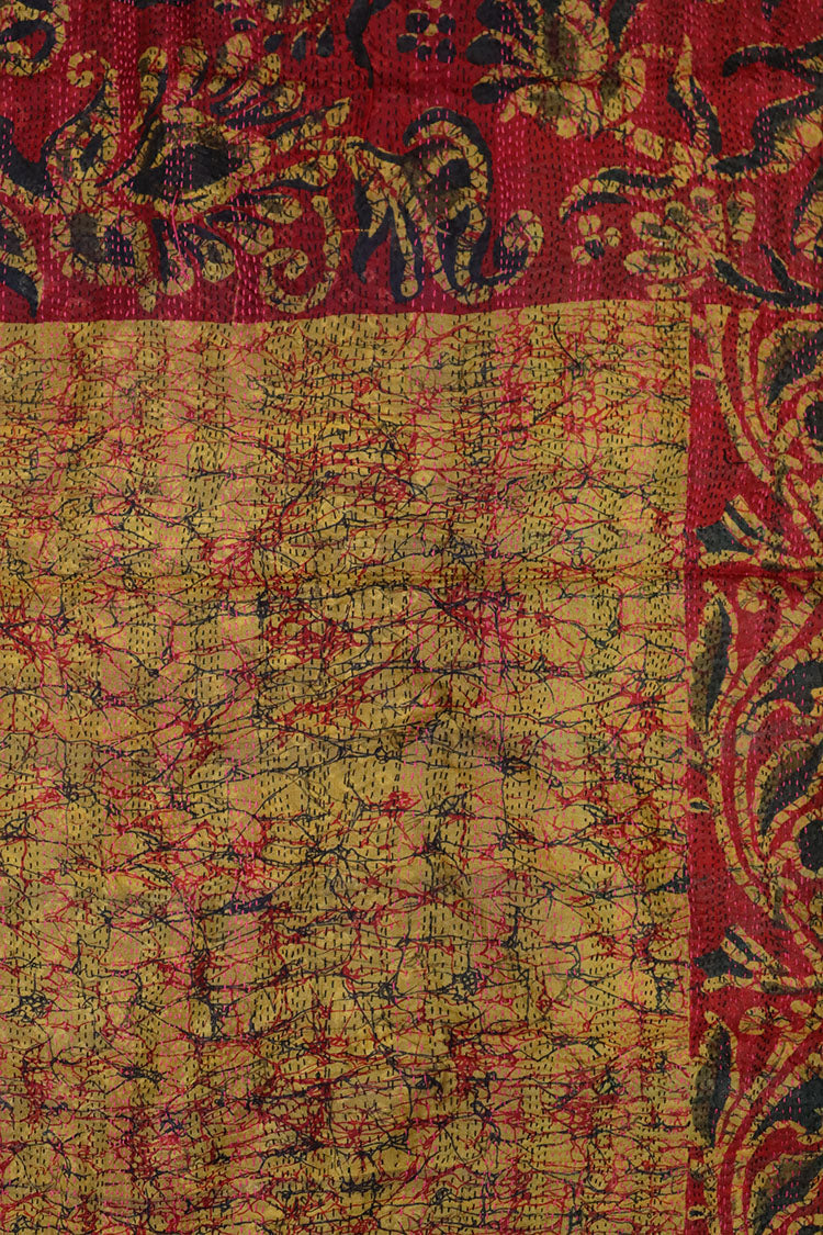 Sari kantha silk scarf 40*190 cm