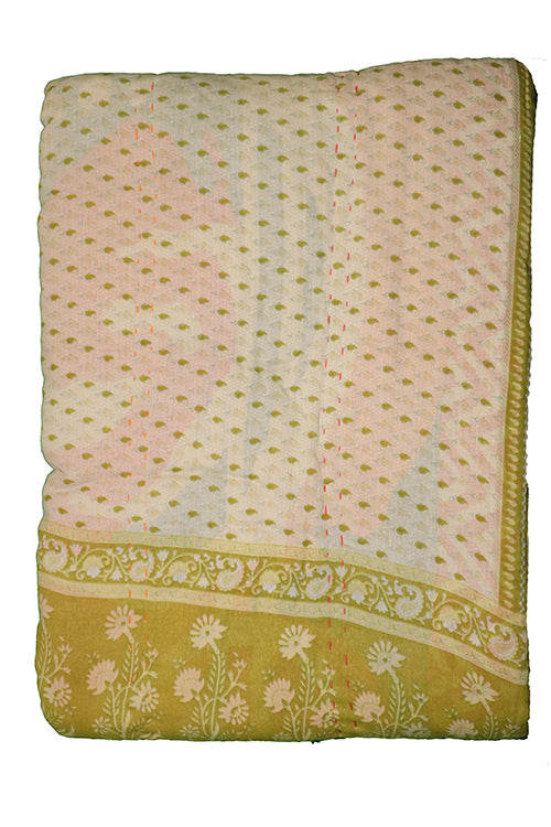 Vintage sari quilt , bomuld 140x200 cm