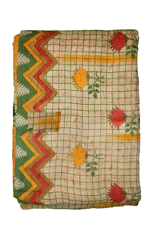 Vintage sari quilt , bomuld 140x200 cm