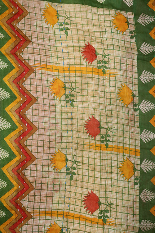 Vintage sari quilt , bomuld 140x200 cm