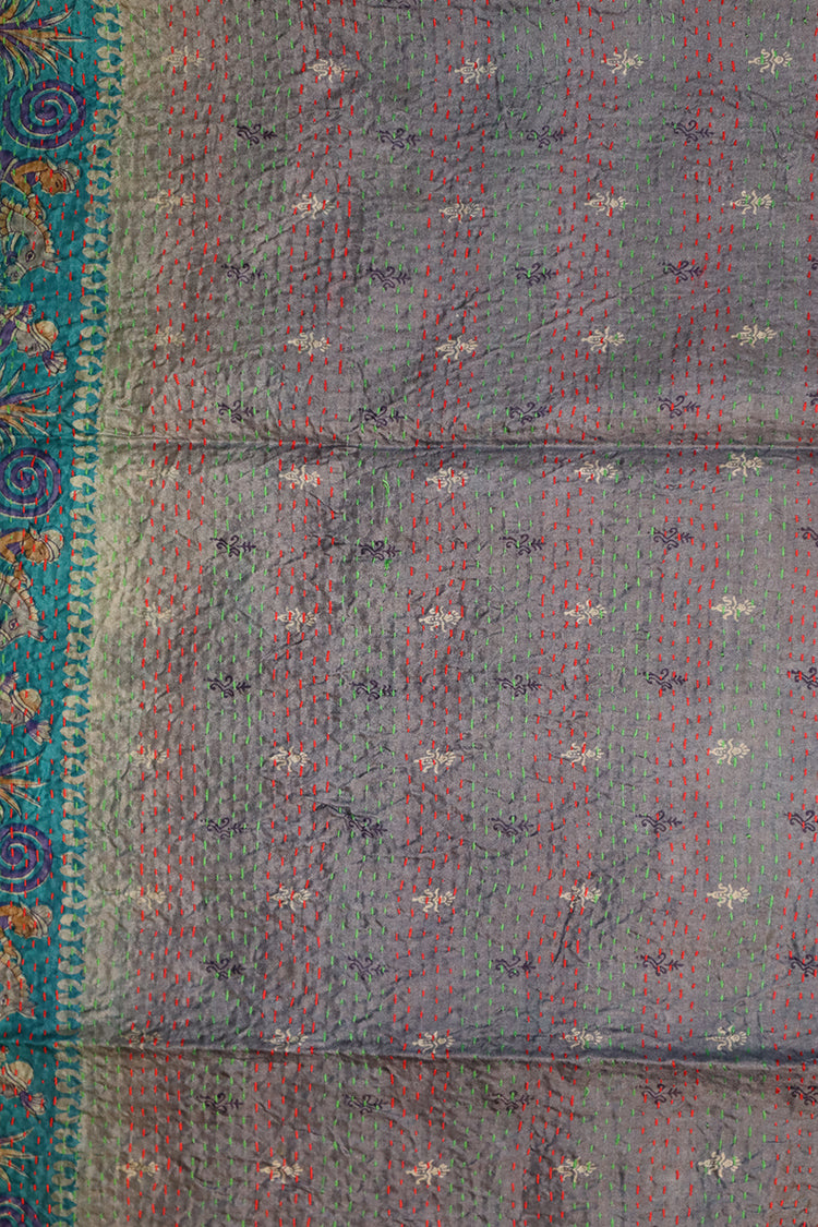 Sari kantha silk scarf 40*190 cm