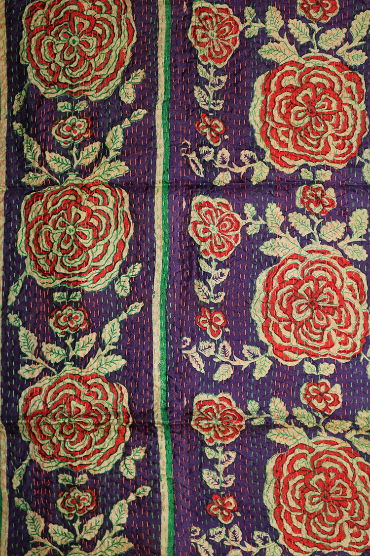 Sari kantha silke tørklæde 40*190 cm