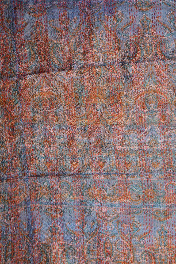 Sari kantha silk scarf 40*190 cm