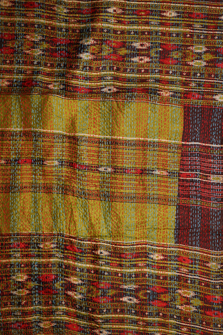 Sari kantha silke tørklæde 40*190 cm