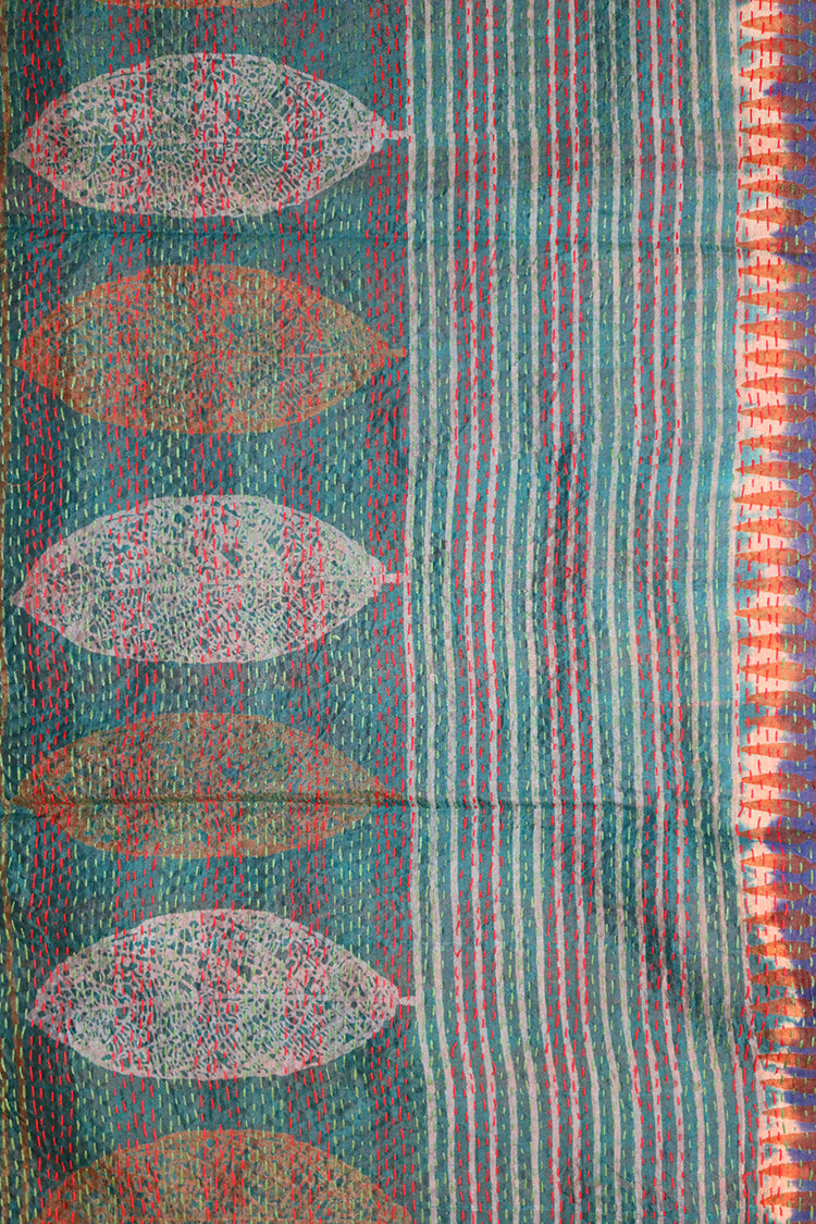 Sari kantha silke tørklæde 40*190 cm