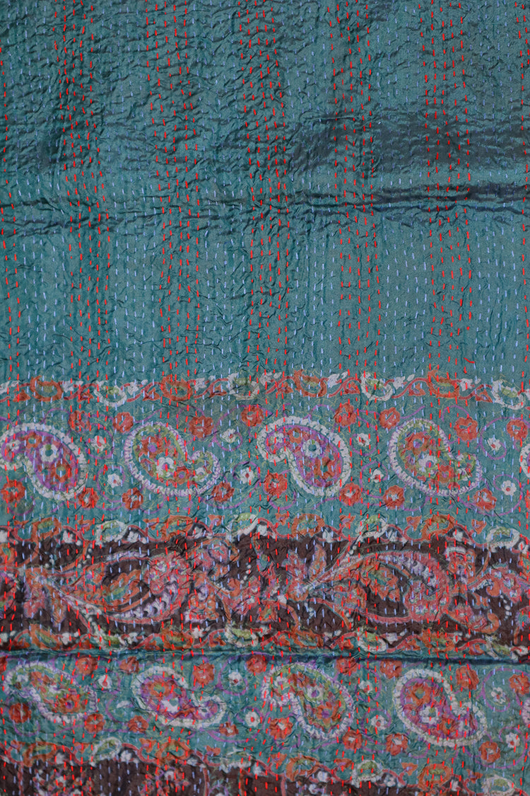 Sari kantha silke tørklæde 40*190 cm