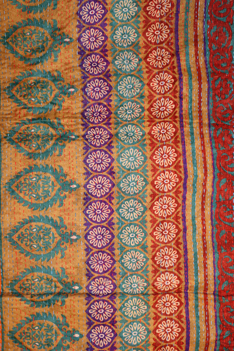 Sari kantha silke tørklæde 40*190 cm