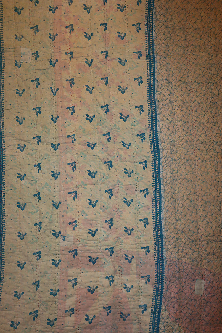 Vintage sari quilt , bomuld 140x200 cm