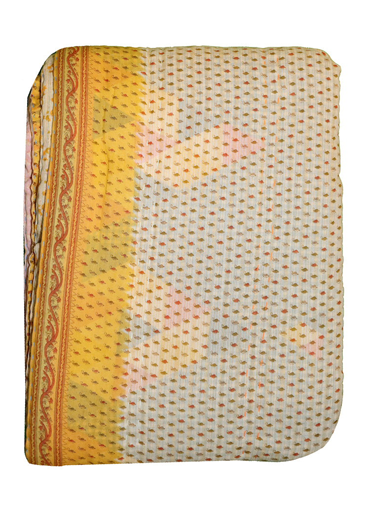 Vintage sari quilt , bomuld 140x200 cm