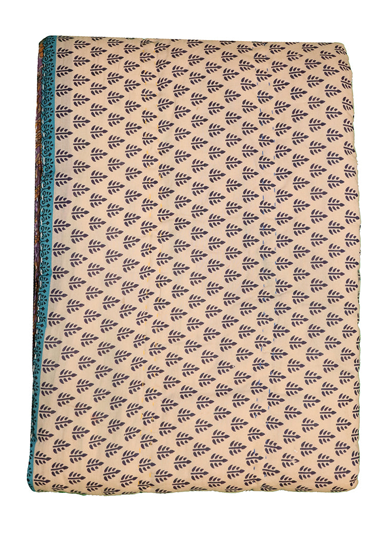 Vintage sari quilt , bomuld 140x200 cm