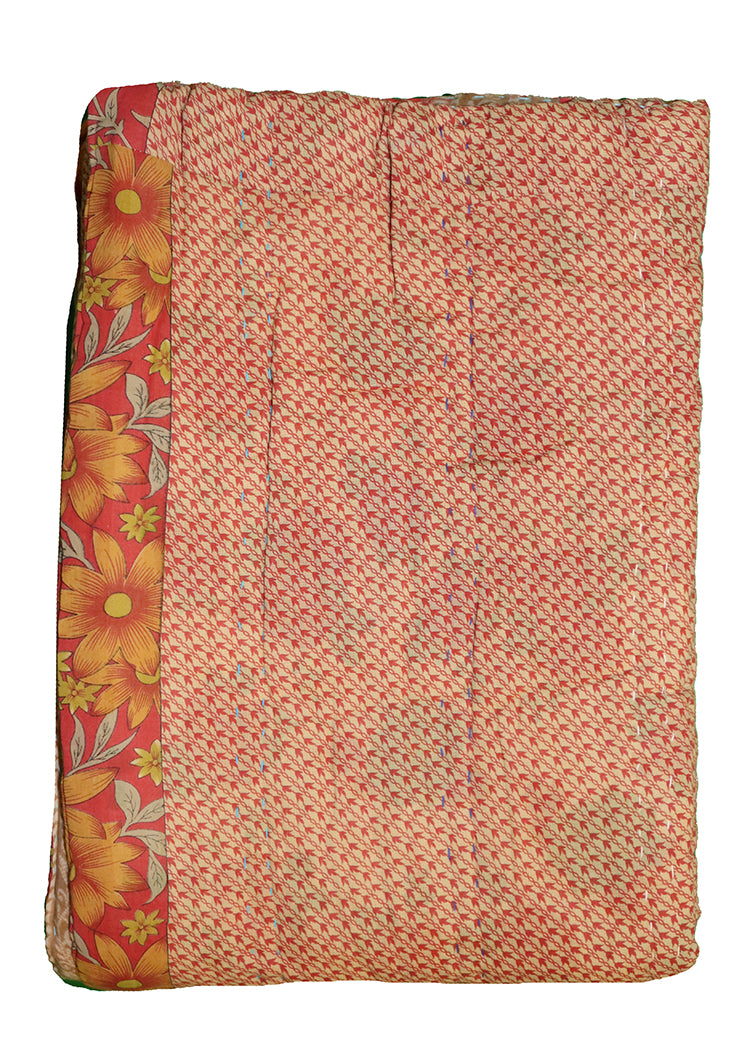 Vintage sari quilt , bomuld 140x200 cm