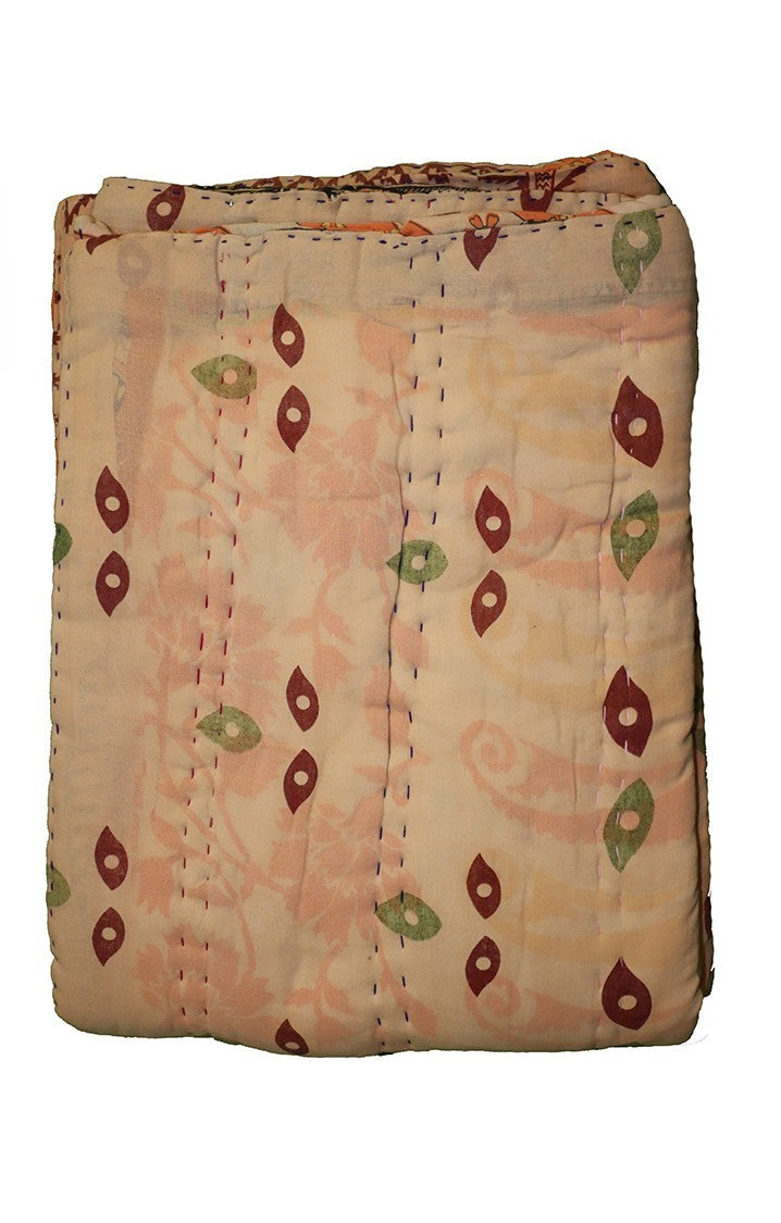 Vintage sari quilt , bomuld 140x200 cm