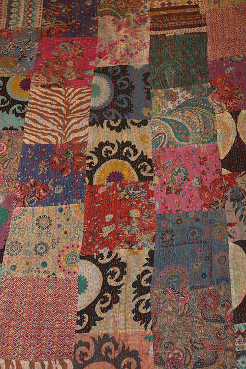 Kantha stonewash bedspread 270*220 cm, patchwork