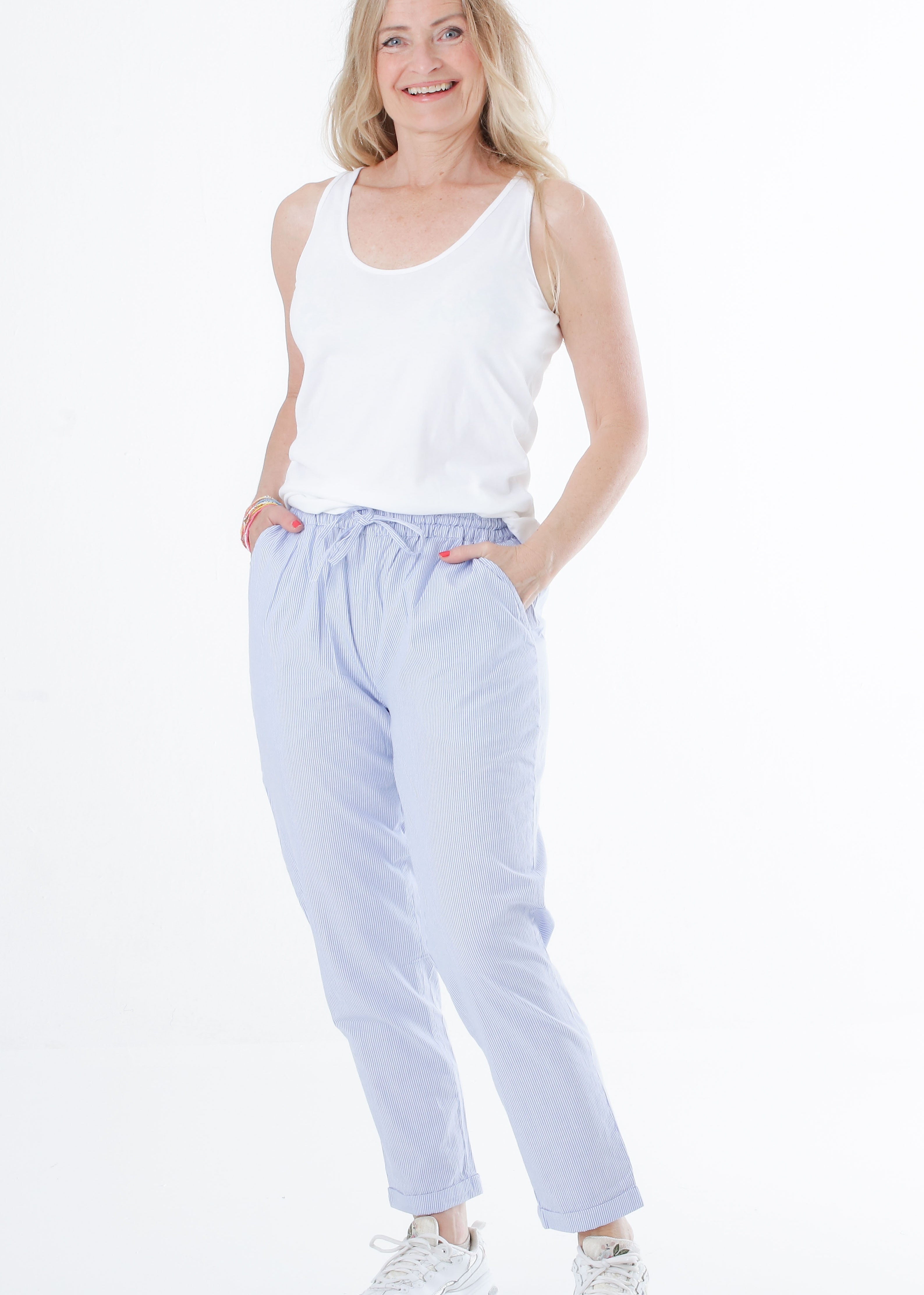 Liza Hose aus Baumwolle mit Streifen