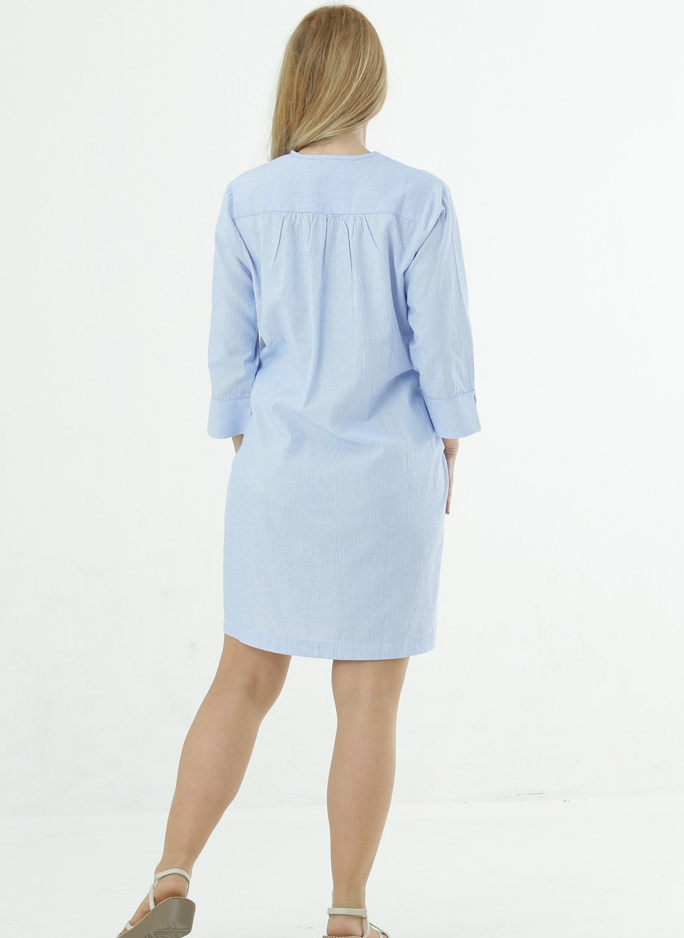 Zona dress striped cotton organic