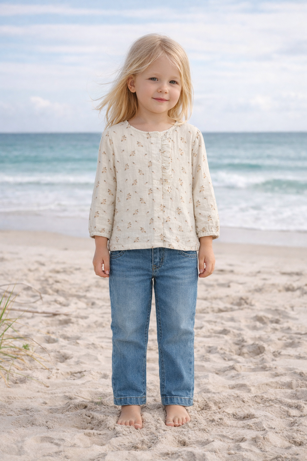 Frill girl shirt print organic